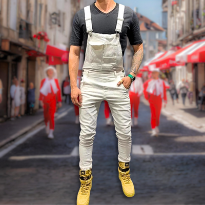 Salopette jaune homme sale
